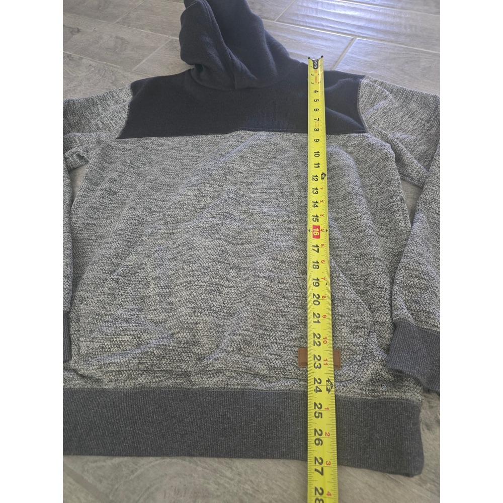 Quiksilver Men's Keller Colorblock Gray Black  Hoodie‎ Sweatshirt Pocket Medium - Picture 2 of 5